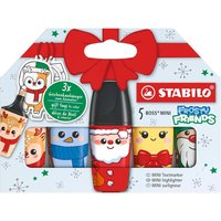 STABILO Textmarker BOSS MINI Frosty Friends, 5er Kartonetui
