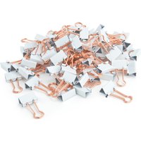 RAPESCO Foldback-Klammer, (B)19 mm, weiß / roségold, 80 Stk.