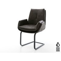 Freischwinger Clea-Flex Mikrofaser Anthrazit Vintage Freischwinger flach Schwarz