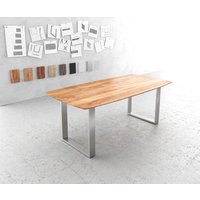 DELIFE Edge Esstisch Akazie Edelstahl