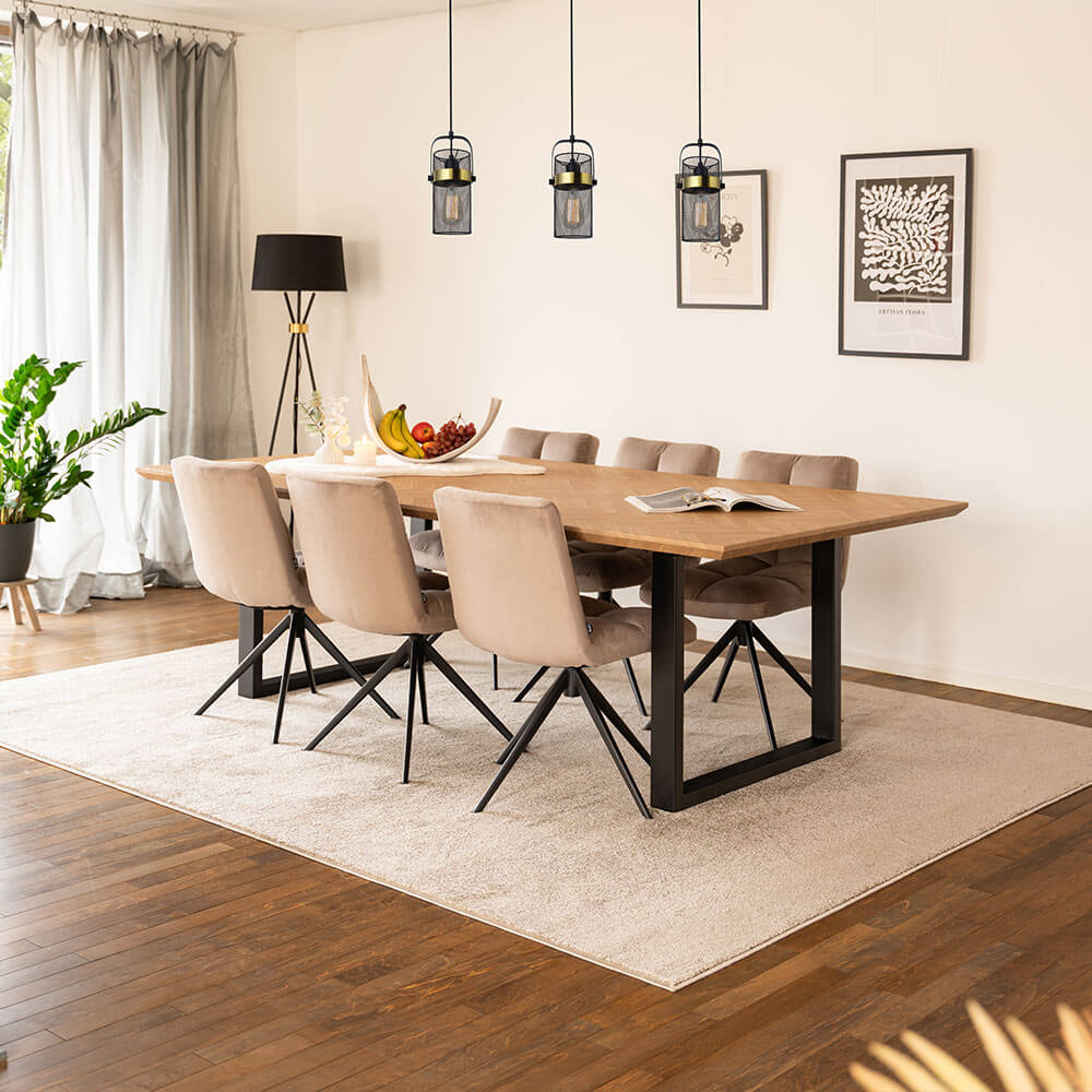 Home Deluxe 4058166271556 Esstisch Fishbone Oak – Bild 3