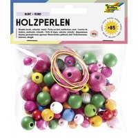 folia Holzperlen, rund, Größe und Farben sortiert