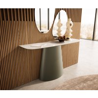 Konsolentisch Edge Boot 140x40 cm Keramik Onyx Champagne Conos Metall Effektfinish Titan