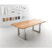 DELIFE Edge Esstisch Akazie Edelstahl