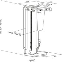 LogiLink PC-Halter, aus Metall, drehbar, Schnellverschluss