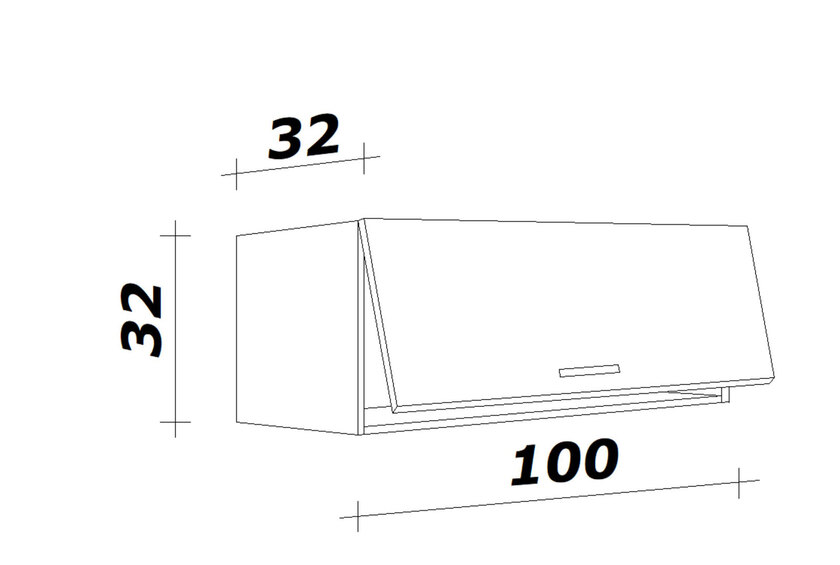 Kurzhängeschrank Lucca Weiß 100x32x32cm – Bild 3