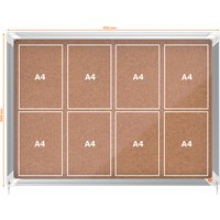 nobo Schaukasten Premium Plus, Kork-Rückwand, 8 x DIN A4 – Bild 2