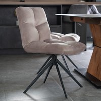Esszimmerstuhl drehbar Samt NODA 6er Set Hellbraun – Bild 2