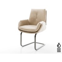 Freischwinger Clea-Flex Mikrofaser Beige Vintage Freischwinger flach Graphit