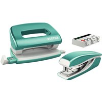 LEITZ Heftgerät- & Locher-Set Mini NeXXt WOW, eisblau – Bild 2
