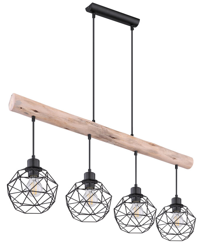 THEODOR Pendellampe braun, schwarz 15416, B/H/T: 85 x 120 x 18 cm, Metall, Holz – Bild 4