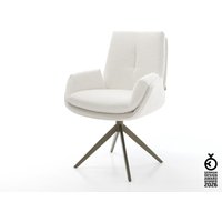 Drehstuhl Clea-Flex Bouclé Creme-Weiß Kreuzgestell breit Effektfinish Titan 360 drehbar Wippfunktion – Bild 2