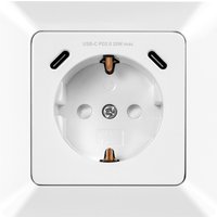 LogiLink Unterputz-Steckdose, 1x CEE 7/3, 2x USB-C, PD, weiß – Bild 2
