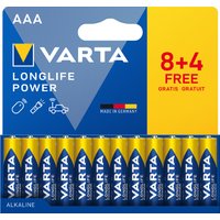 VARTA Alkaline Batterie, LONGLIFE POWER, Micro AAA, 8 4