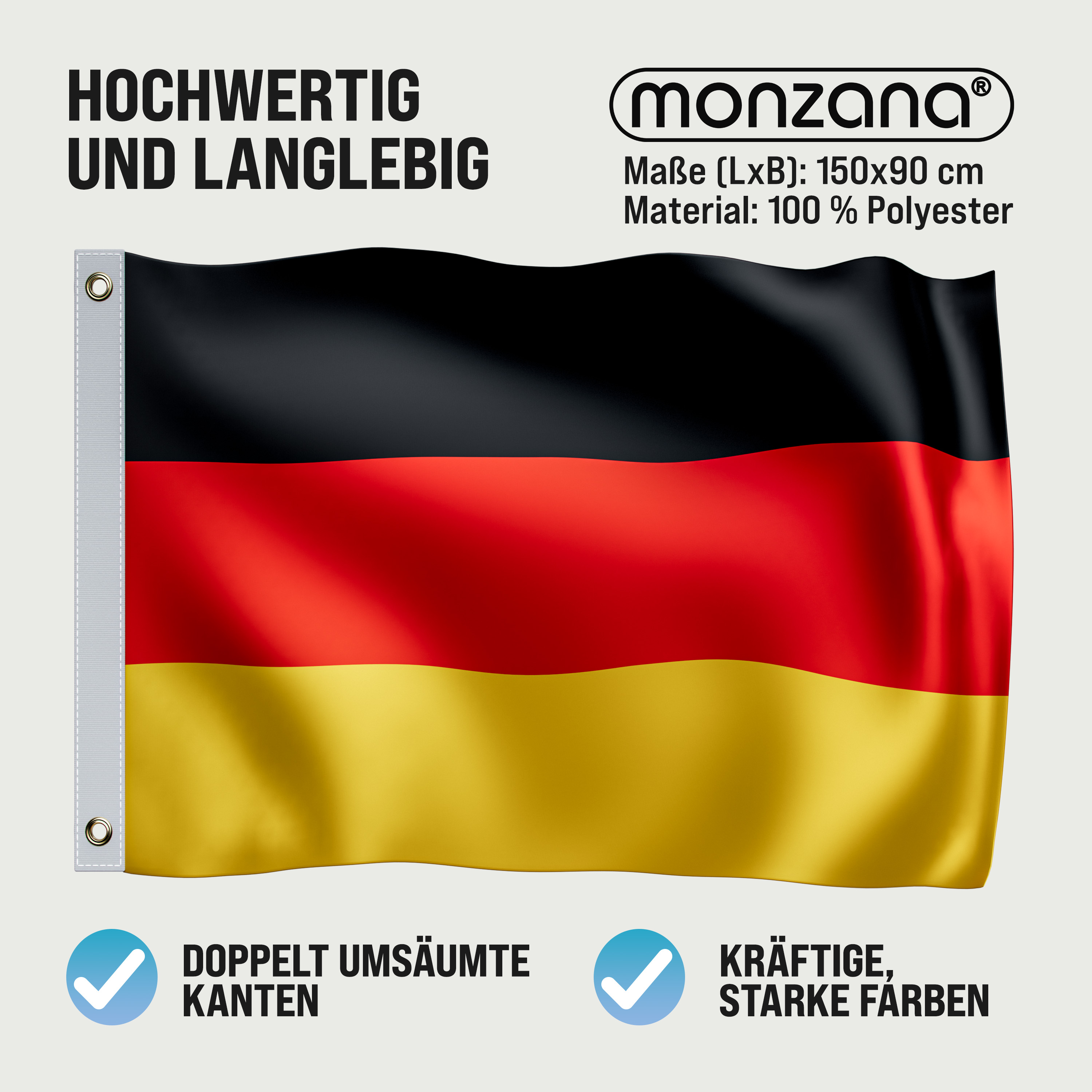 monzana Flagge Deutschland 150x90cm – Bild 3