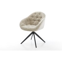 Drehstuhl Gaio-Flex Webstoff Soft Beige Kreuzgestell breit Schwarz 360 drehbar Wippfunktion – Bild 2