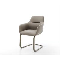 Freischwinger Pejo-Flex Echt-Leder Schlamm Freischwinger flach Effektfinish Titan Taschenfederkern
