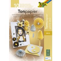 folia Tonpapierblock, DIN A4, 130 g/qm, gold und silber – Bild 2