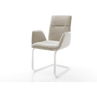 Freischwinger Vinja-Flex Webstoff Soft Beige Freischwinger flach Weiß