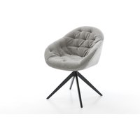 Drehstuhl Gaio-Flex Strukturstoff Soft Grau Kreuzgestell breit Schwarz 360 drehbar Wippfunktion