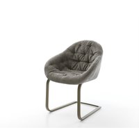 Freischwinger Gaio-Flex Bouclé Soft Schlamm Freischwinger flach Effektfinish Titan