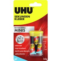 UHU Sekundenkleber BLITZSCHNELL MINIS gel, 3 Tuben à 1 g – Bild 2