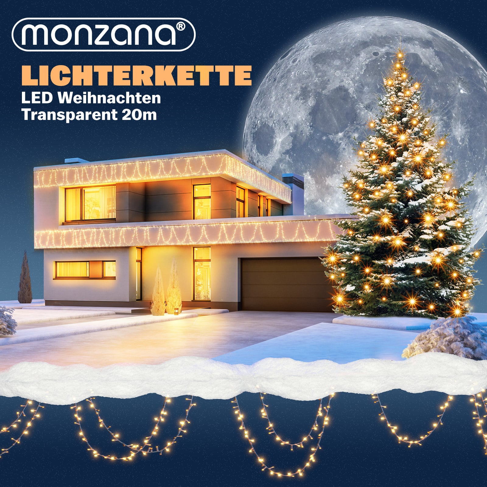 monzana Lichterkette Weihnachten inkl Fernbedienung – Bild 2