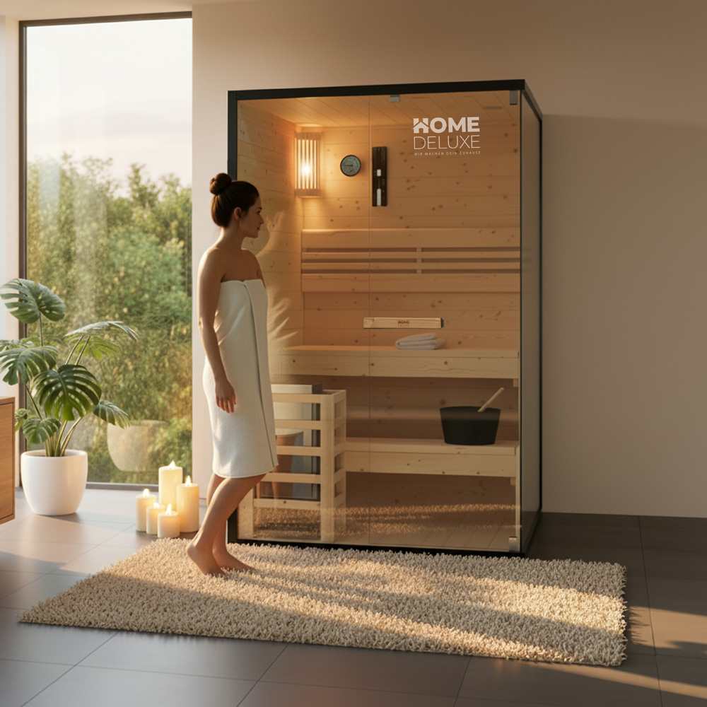 Traditionelle Sauna SHADOW M - 120 x 120 cm für 2 Personen – Bild 3