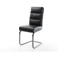 Freischwinger Pela-Flex Echt-Leder Schwarz Freischwinger flach Graphit Taschenfederkern