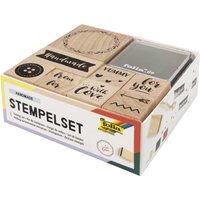 folia Motivstempel-Set, Handmade, aus Holz, 13-teilig