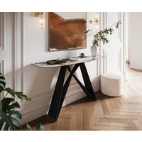 Konsolentisch Edge Boot 140x40 cm Keramik Patagonia Poliert Velio Metall Schwarz