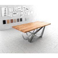 DELIFE Edge Esstisch Akazie Edelstahl