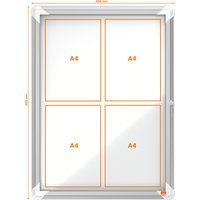 nobo Schaukasten Premium Plus, Metall-Rückwand, 4 x DIN A4