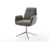 Drehstuhl Zoa-Flex Bouclé Soft Schlamm Fußkreuz Edelstahl 360 drehbar Wippfunktion Taschenfederkern
