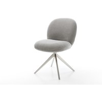 Drehstuhl Nube-Flex Strukturstoff Soft Grau Kreuzgestell breit Edelstahl 360 drehbar Wippfunktion Taschenfederkern