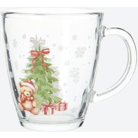 NKD 5228501 Glas-Tasse Weihnachtsmotiv