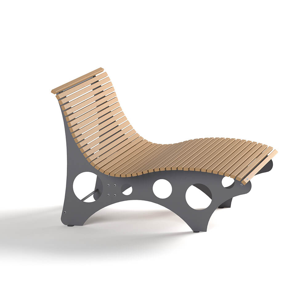 Wellenliege NIRA - Teak – Bild 3