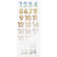 folia Adventskalender-Sticker, NUMBERS IRIDESCENT