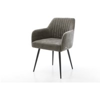 Esszimmerstuhl Greg-Flex Bouclé Soft Schlamm 4-Fuß konisch Schwarz Taschenfederkern