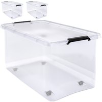 Deuba Aufbewahrungsbox 2er-Set Transparent 60x40x35cm 60L stapelbar