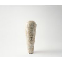 Vase Tavera B24 x T24 x H70 cm Metall Alabaster Gold Handgemacht