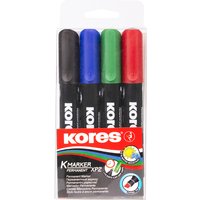 Kores Permanent-Marker, K MARKER, Keilspitze, 4er Etui