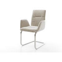 Freischwinger Vinja-Flex Webstoff Soft Beige Freischwinger flach Edelstahl