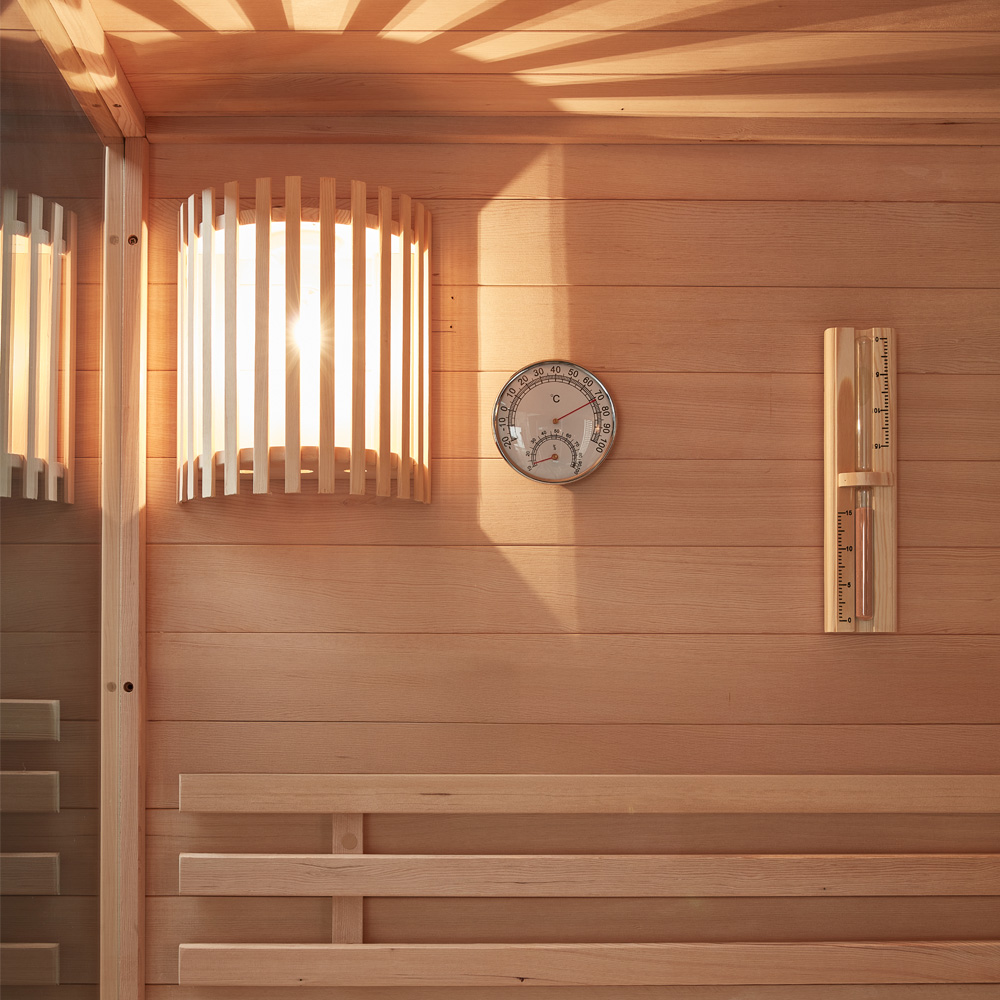 Traditionelle Sauna SKYLINE XL - 150 x 150 cm für 3 Personen – Bild 6