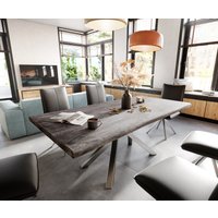 DELIFE Edge Esstisch Akazie Edelstahl