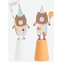 Figur Bär aus Holz, ca. 13,5 cm hoch, 2er-Pack