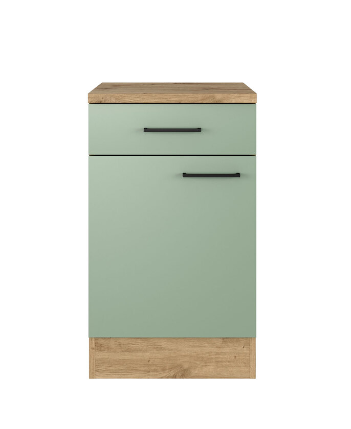 Unterschrank Cara Schilfgrün/Artisan Eiche NB 50cm – Bild 2