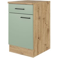 Unterschrank Cara Schilfgrün/Artisan Eiche NB 50cm