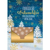 CACTUS Geldschein-Weihnachtskarte, Winterlandschaft