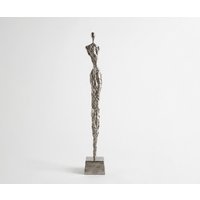 Figur Valeria B15 x T15 x H102 cm Aluminium Platin Handgemacht